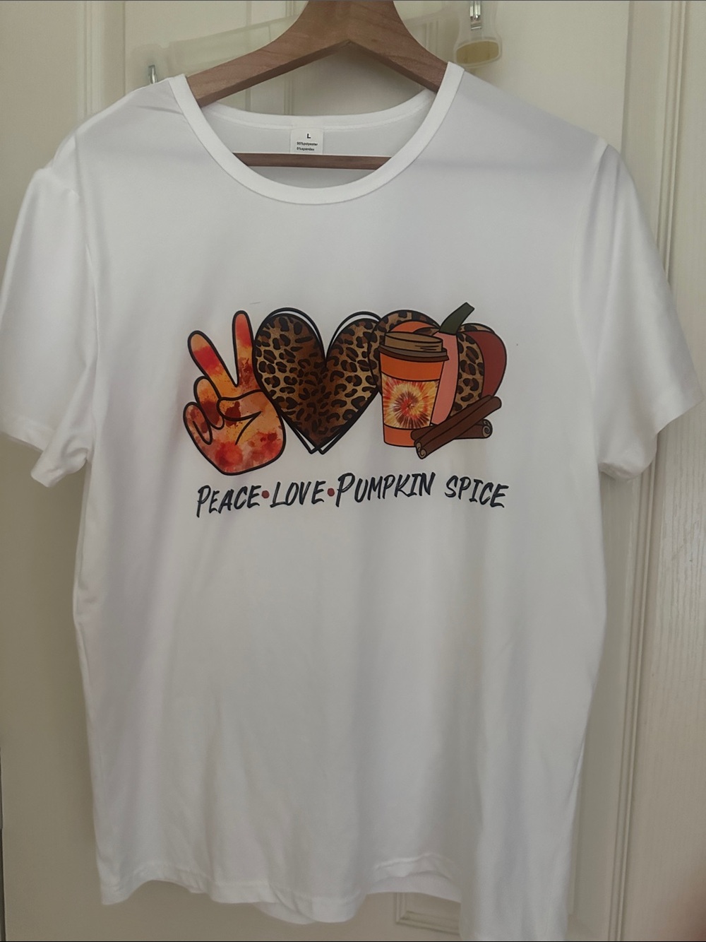 Peace Love Pumpkin Spice Graphic Tee - White